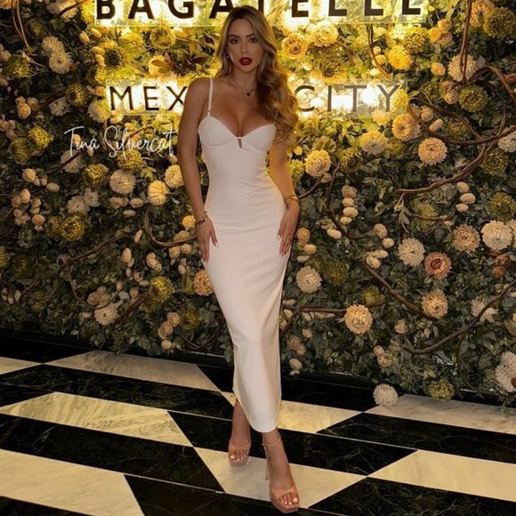 BLOGGER'S FAVE! Zara Stappy Midi Dress White NWT - Picture 7 of 16